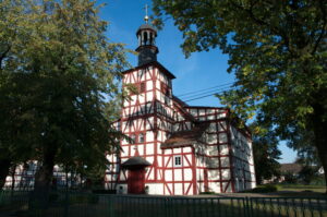 Wrocław Pracze. Kościół szachulcowy z XVII i XVII wieku.